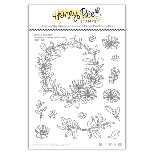 Honey Bee Spring Wreath Stamp Set