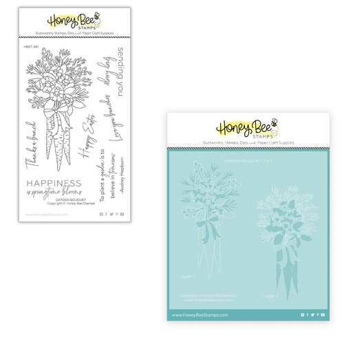 Honey Bee Garden Bouquet Stamp & Stencil Bundle