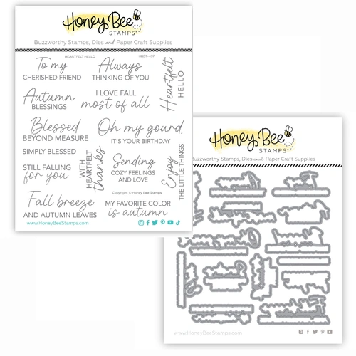 Honey Bee Heartfelt Hello Stamp & Die Bundle