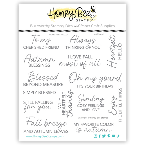 Honey Bee Heartfelt Hello 6x6 Stamp Set
