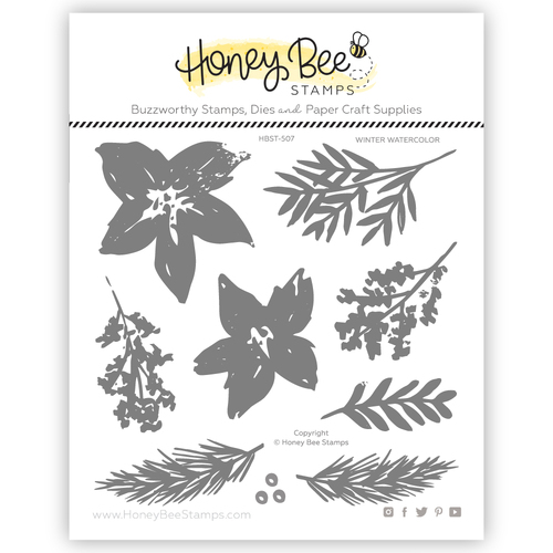 Honey Bee Winter Watercolor 6x6 Stamp Set