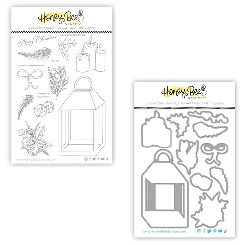 Honey Bee Pine & Berry Centerpiece 6x8 Stamp and Die Bundle