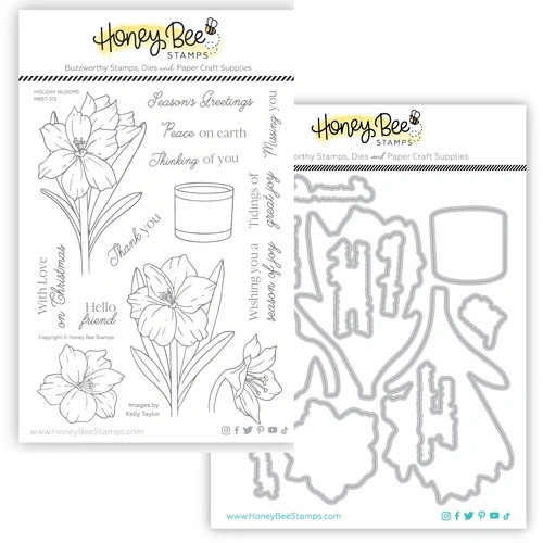 Honey Bee Holiday Blooms Stamp & Die Bundle
