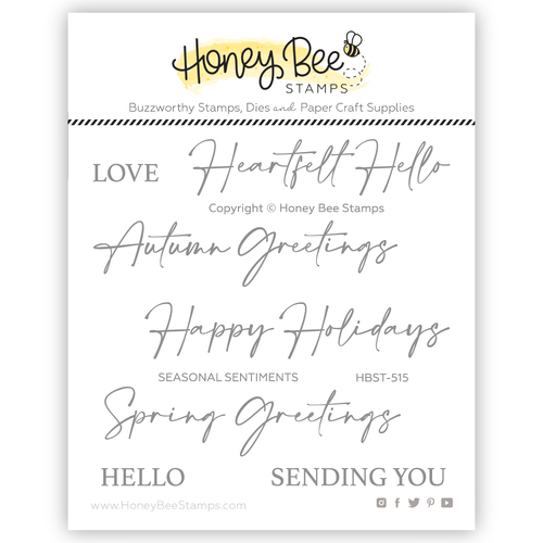 Honey Bee Seasonal Sentiments 3x3 Stamp Set