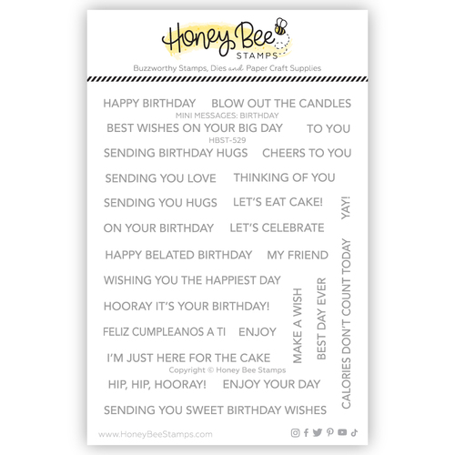 Honey Bee Mini Messages- Birthday 4x5 Stamp Set