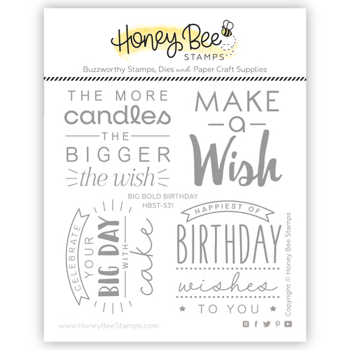 Honey Bee Big Bold Birthday 4x4 Stamp Set