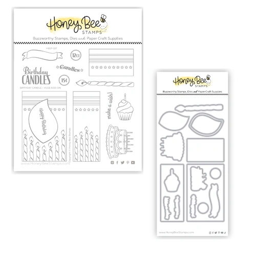 Honey Bee Birthday Candle VGCB Add-On Stamp & Die Bundle
