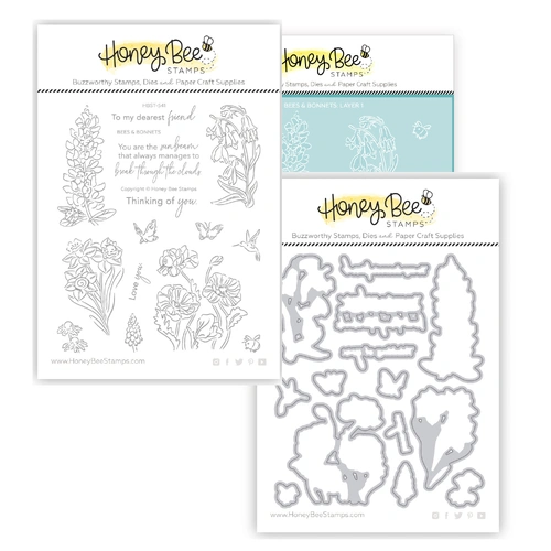 Honey Bee Bees & Bonnets Stamp, Die & Stencil Bundle