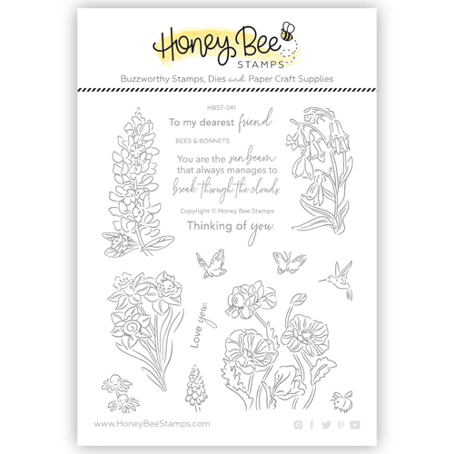 Honey Bee Bees & Bonnets 5x6 Stamp Set