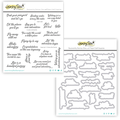 Honey Bee Plane Awesome 6x6 Stamp and Die Bundle