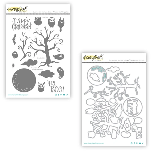 Honey Bee Owlloween 6x8 Stamp and Die Bundle