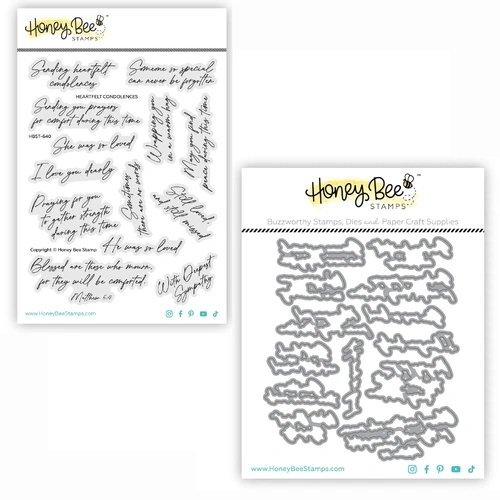 Honey Bee Heartfelt Condolences Stamp & Die Bundle