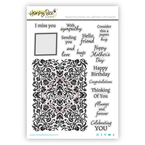 Honey Bee Always and Forever 6x8 Red Rubber Stamp Set