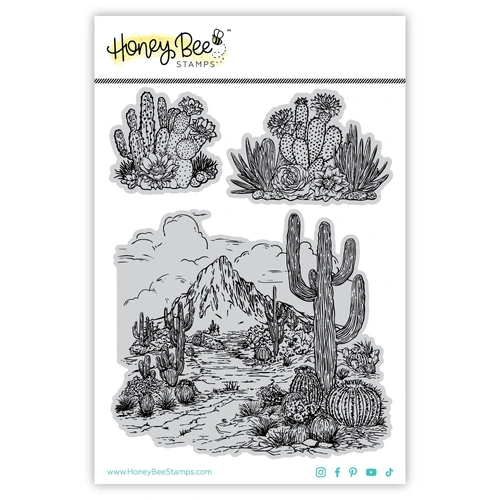 Honey Bee Out West 5x7 Red Rubber Stamp Set