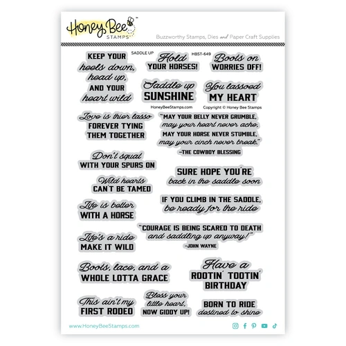 Honey Bee Saddle Up 6x8 Stamp Set