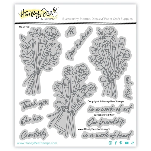 Honey Bee Work Of Heart 6x6 Stamp Set