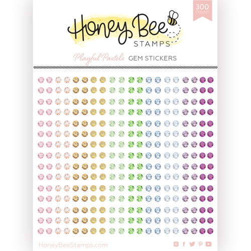 Honey Bee Playful Pastels Gem Stickers