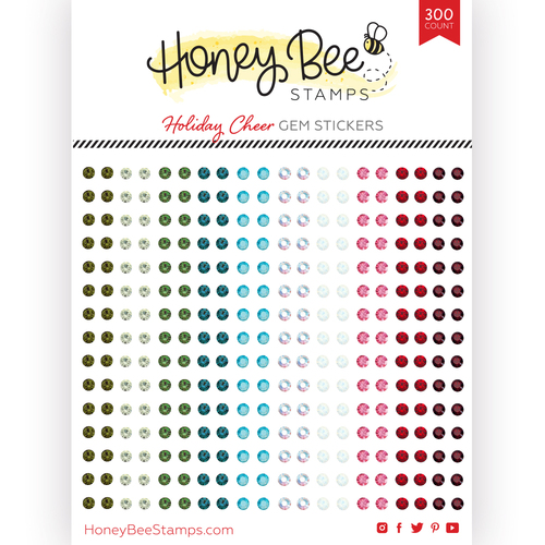 Honey Bee Holiday Cheer Gem Stickers
