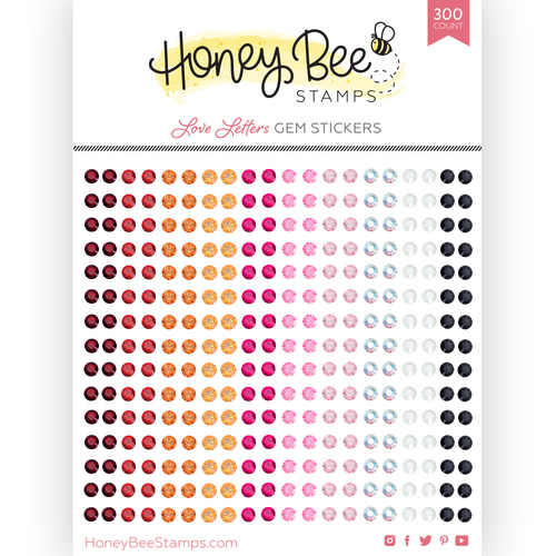 Honey Bee Love Letters Gem Stickers 