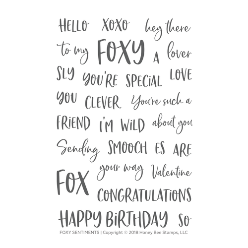 Honey Bee Foxy Sentiments Stamp