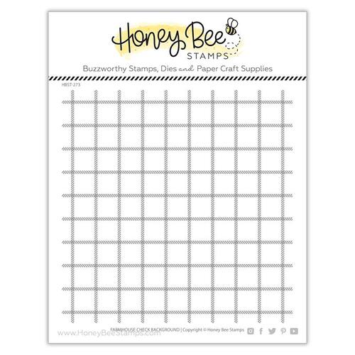 Honey Bee Farmhouse Check Background Stamp