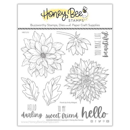 Honey Bee Darling Dahlias Stamp