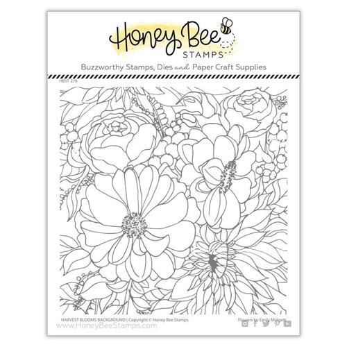 Honey Bee Harvest Blooms Background Stamp