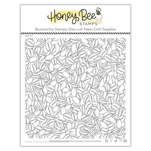 Honey Bee Coffee Bean Background Stamp