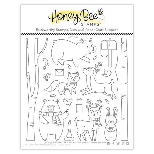 Honey Bee Woodland Winter Animals 6x6" Stamp Set