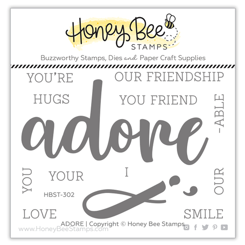 Honey Bee Adore Buzzword 3x4 Stamp Set