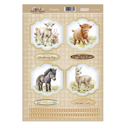 Hunkydory Adorable Animals Topper Sheet : Country Cuties