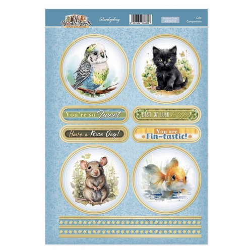 Hunkydory Adorable Animals Topper Sheet : Cute Companions