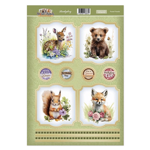 Hunkydory Adorable Animals Topper Sheet : Forest Friends