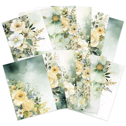 Hunkydory Adorable Scorable Designer Card Packs : Sage Blooms