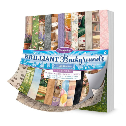 Hunkydory Brilliant Backgrounds - Cat Tales 8" Paper Pad