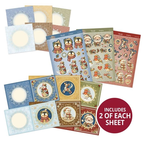 Hunkydory Delightful Patchwork Pals at Christmas Decoupage Card Kit
