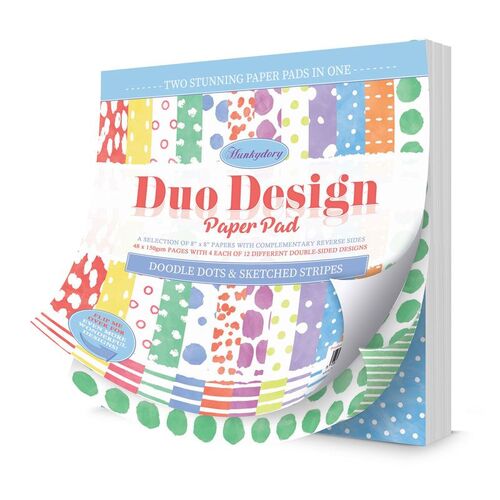 Hunkydory Doodle Dots & Sketched Stripes Duo Design Paper Pad