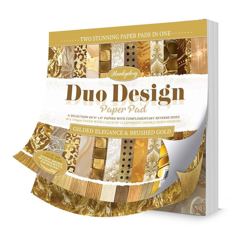 Hunkydory Duo Design Paper Pad - Elegance & Brushed Gold