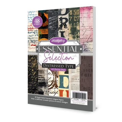 Hunkydory Essential Selection Paper Pad - Distressed Type