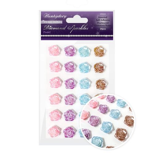 Hunkydory Pastel Colours Pearl Roses Diamond Sparkles Gemstones