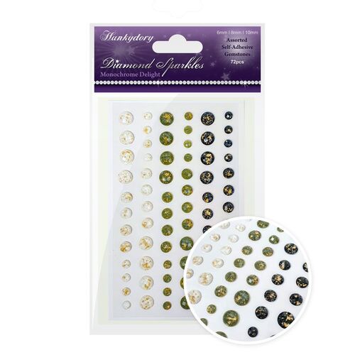 Hunkydory Monochrome Delight Gold Leaf Diamond Sparkles Gemstones