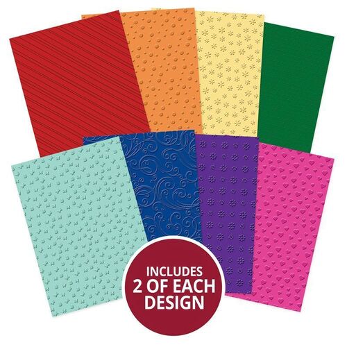 Hunkydory Rainbow Brights Embossed Adorable Scorable Cardstock Selection