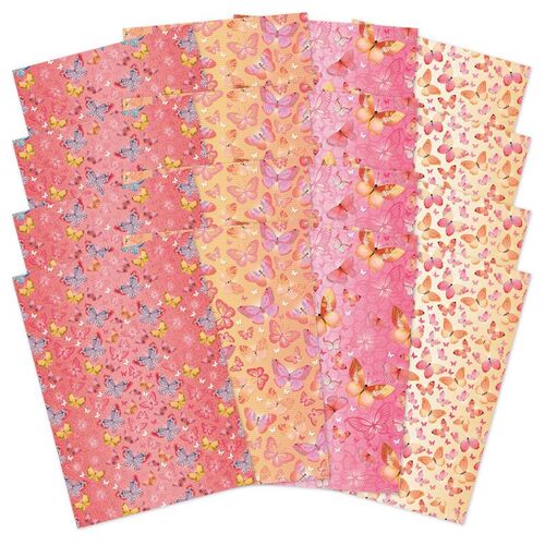 Hunkydory Fluttering Butterflies Foiled Edge-to-Edge Cardstock