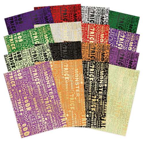 Hunkydory Spooky Words Foiled Edge-to-Edge Cardstock