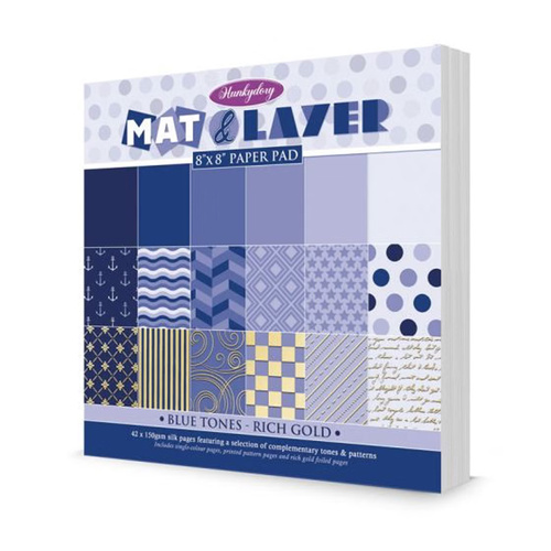Hunkydory Mat & Layer Paper Pads - Blue Tones / Rich Gold