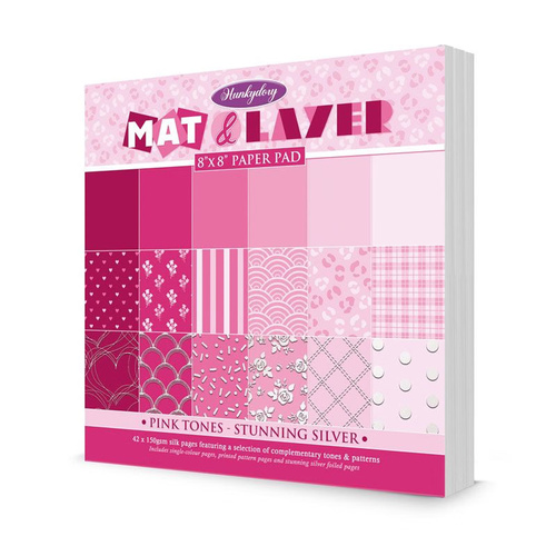 Hunkydory Mat & Layer Paper Pads - Pink Tones / Stunning Silver