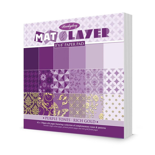 Hunkydory Mat & Layer Paper Pads - Purple Tones / Rich Gold