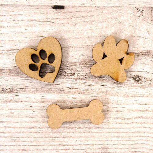 Hunkydory Hearts, Bones & Pawprints MDF Shapes