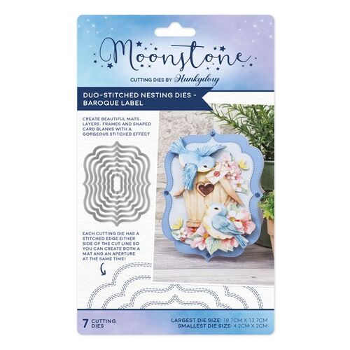 Hunkydory Baroque Label Duo-Stitched Nesting Moonstone Die
