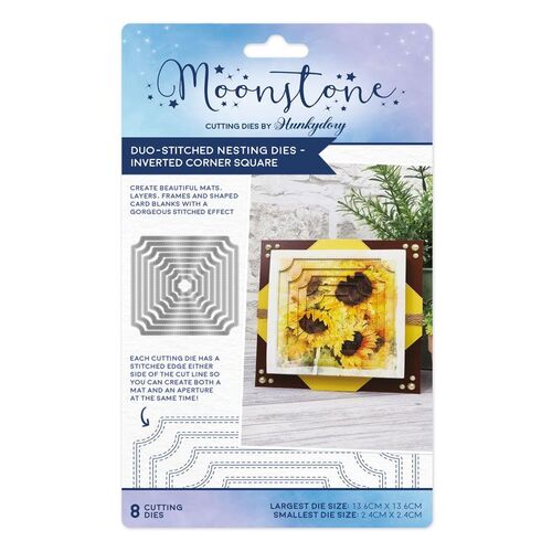 Hunkydory Inverted Corner Square Duo-Stitched Nesting Moonstone Die